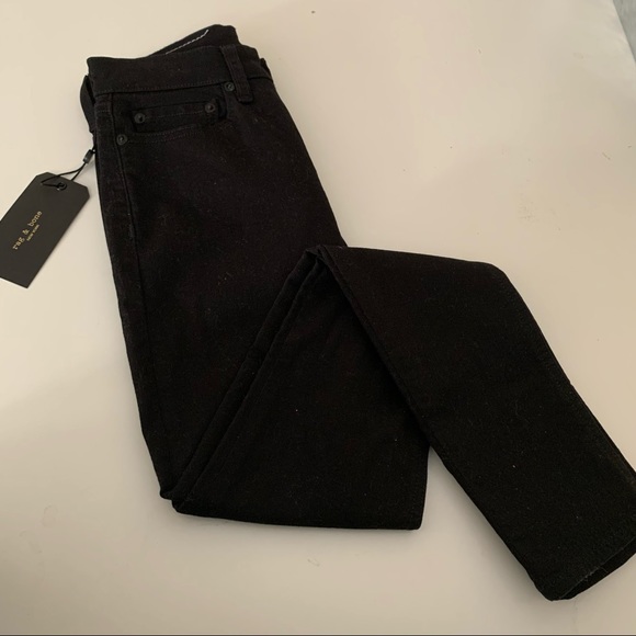NWT rag & bone Cate mid rise skinny black jeans size 23 - Picture 11 of 12